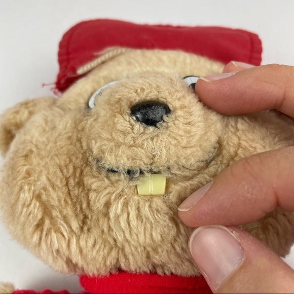 Vintage Alvin Chipmunks CBS Plush Stuffed Animal Bear Red Brown - Picture 3 of 8